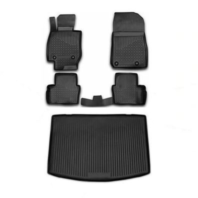 Fußmatten & Kofferraumwanne Set für Mazda CX-3 2015-2025 Gummi TPE Schwarz 5x