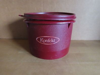 Aufbewahrungsgefäß Schüssel dunkel rot rund mit Pengdeckel Tupperware 263-28