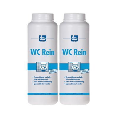 Dr. Becher WC Rein Pulver 2x 1kg - Hochwirksamer WC-Reiniger gegen Kalk & Urinstein