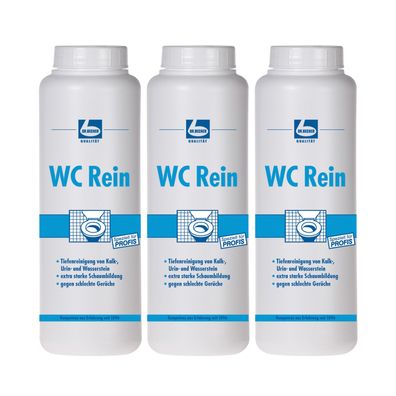 Dr. Becher WC Rein Pulver 3x 1kg - Hochwirksamer WC-Reiniger gegen Kalk & Urinstein