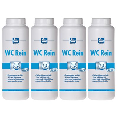 Dr. Becher WC Rein Pulver 4x 1kg - Hochwirksamer WC-Reiniger gegen Kalk & Urinstein