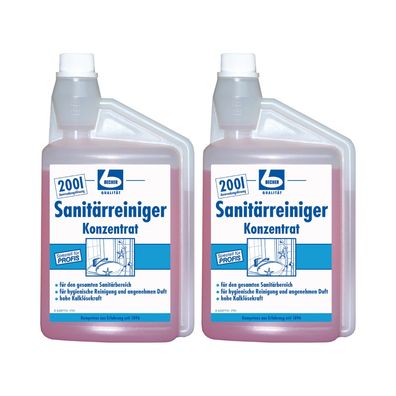 Dr. Becher Sanitärreiniger Konzentrat 2x 1 l Dosierflasche WC Bad Kalk Entferner