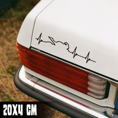 Auto Aufkleber "Biker" Herzschlag Puls Sticker Vinyl #0044