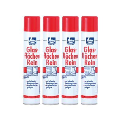 Dr. Becher Glasflächen Rein 4x 500 ml Glasreiniger streifenfrei Fenster Spiegel