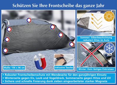 Frontscheibenschutz magnetisch Maße 156 x 96 cm