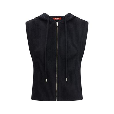 Max Mara Black Wool Sleveless Jacket