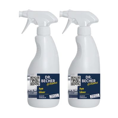 Dr. Becher @home Fett Löser 2x 500 ml Küchenreiniger Entfetter Herd Backofen