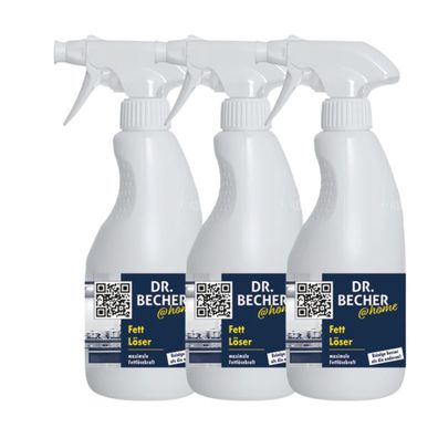 Dr. Becher @home Fett Löser 3x 500 ml Küchenreiniger Entfetter Herd Backofen