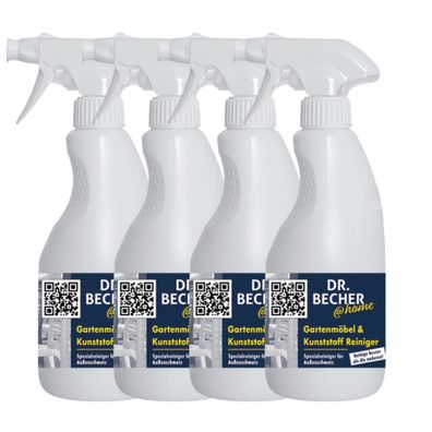 Dr. Becher @home Gartenmöbel & Kunststoff Reiniger - 4x 500 ml