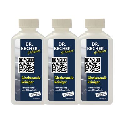 Dr. Becher @home Kochfeld Reiniger 3x 250 ml Glaskeramik Pflege