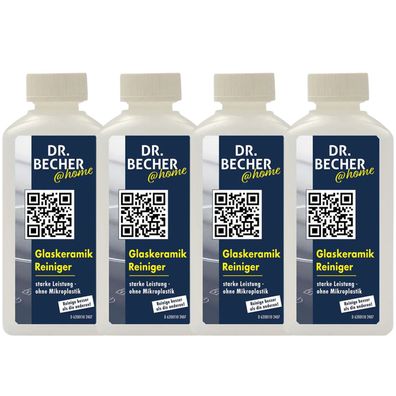 Dr. Becher @home Kochfeld Reiniger 4x 250 ml Glaskeramik Pflege