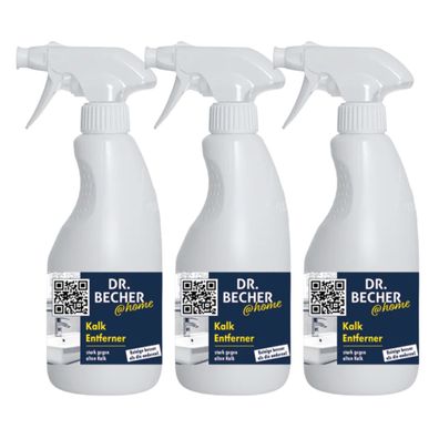 Dr. Becher @home Kalk Entferner 3x 500 ml Entkalker Bad Küche Dusche stark