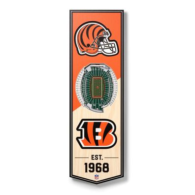 NFL Cincinnati Bengals Stadion Stadium 3D Wandbild Wood Banner Holzschild Holz