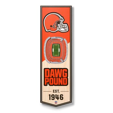 NFL Cleveland Browns Stadion Stadium 3D Wandbild Wood Banner Holzschild Holz