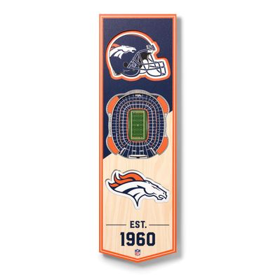 NFL Denver Broncos Stadion Stadium 3D Wandbild Wood Banner Holzschild Holz
