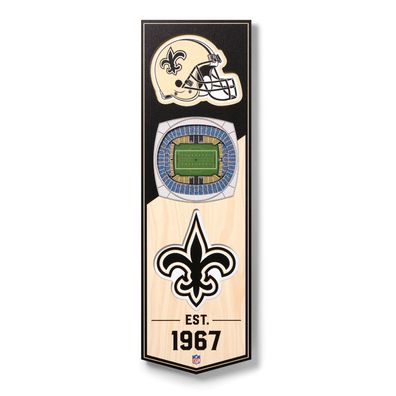 NFL New Orleans Saints Stadion Stadium 3D Wandbild Wood Banner Holzschild Holz