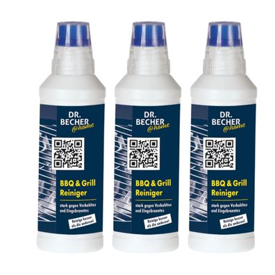 Dr. Becher @home BBQ & Grill Reiniger Gel 3x 500ml Eingebranntes Fettlöser