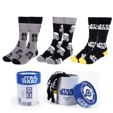 Star Wars Socken Männer 3 Paar Baumwolle Polyamid Elastisch Alltag 38-45