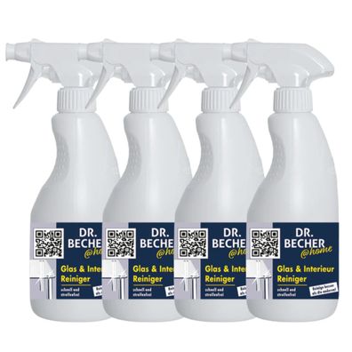 Dr. Becher @home Glas & Interieur Reiniger - 4x 500 ml