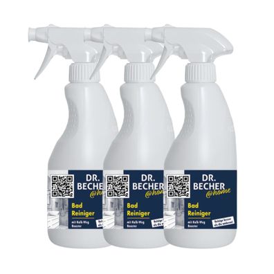 Dr. Becher @home Bad Reiniger 3x 500 ml Badreiniger gegen Kalk Seifenreste Dusche