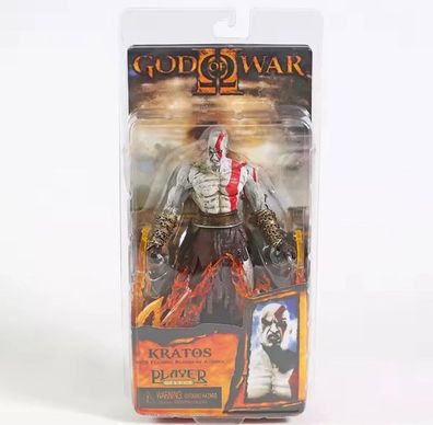 NECA God of War II Kratos Flaming Blades of Athena Actionfigur 18cm NEU & OVP