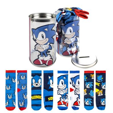Sonic the Hedgehog Kinder Socken Set 4 Paar bequem Baumwolle Polyester