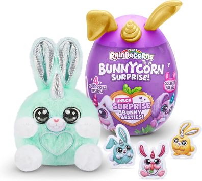 Zuru Rainbocorns Bunnycorn Kapsel mit Plüschtier & Stickern Zufälliges Kuscheltier