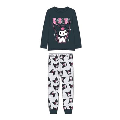 Hello Kitty Kuromi Schlafanzug Kinder Pyjama Set langarm, Baumwolle Jersey