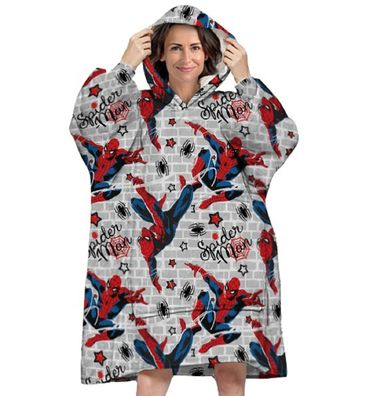 Spiderman Bequemer Überwurf mit Kapuze Kapuzen Poncho für Erwachsene in Einheitsgröße