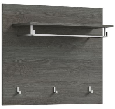 Garderobenpaneel in Rauchsilber Nachbildung und weiß Hochglanz tiefzieh