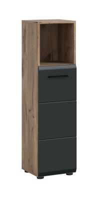 Standschrank hoch in schwarz matt und Nox Oak Nachbildung