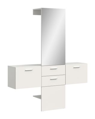 Garderobenkombination in weiß Melamin