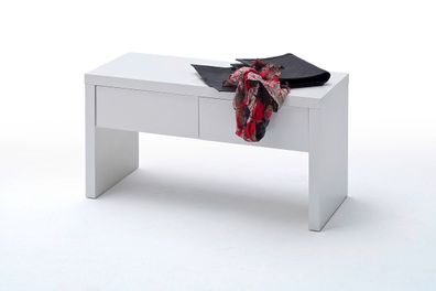 Schuhbank Aila in Weiß Hochglanz mit Schubfächern