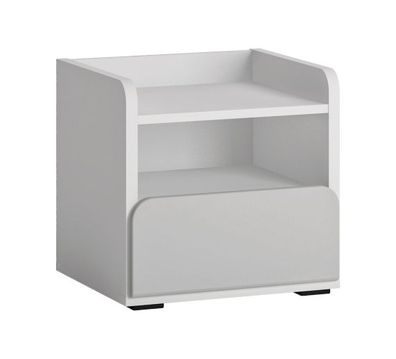 Furnival Nachttisch Albi mit Schublade Weiß Grau