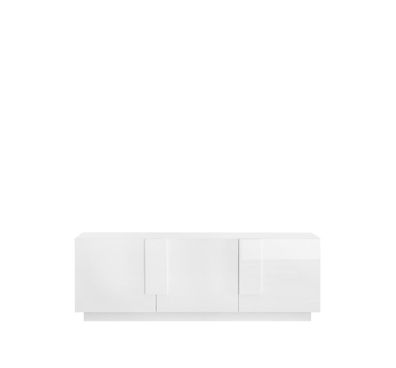 TV-Lowboard Jupiter Modernes Design Weiß Hochglanz 3 Türen