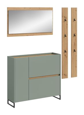 Garderobenkombination in Salbei Nachbildung und Artisan Oak Nachbildung