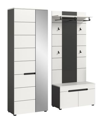 Garderobenkombination in weiß Nachbildung