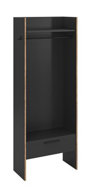 Garderobenschrank in Basalt Melamin und Basalt Melamin