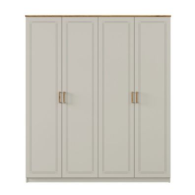 Almila Kleiderschrank Story 4-türig mit Laserungen