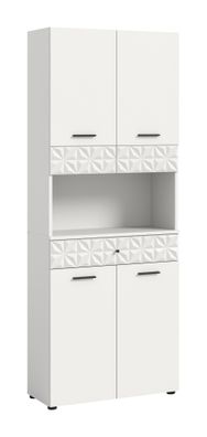 Hochschrank breit (B/H/T 70x187x34 cm) in weiß Nachbildung