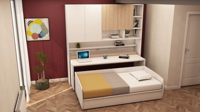 Multimo Regalbett Icon Compact Weiß Eiche 90x200 cm