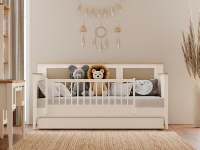 Almila Babybett Corso Weiß 90x200 mit Schutzgitter