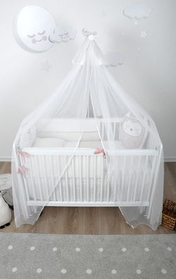 Almila Baby Schaukelbett Mia 60x120 in Weiß auf Rollen