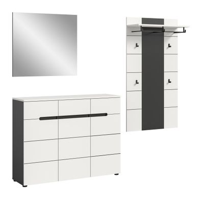 Garderobenkombination in weiß Nachbildung