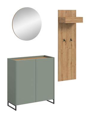 Garderobenkombination in Salbei Nachbildung und Artisan Oak Nachbildung