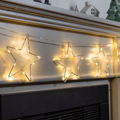 LED-Fensterlichterkette mit 8 Sternen, Weihnachtsbeleuchtung, LED Sterne