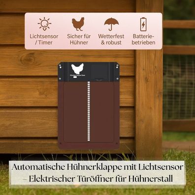 Automatische, lichtempfindliche Hühnerstalltür für Zuhause