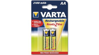 VARTA Akku "Rechargeable" Nickel-Metall- Mignon (HR6, AA), 2100 mAh, 2 Stück
