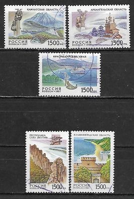Russland gestempelt Michel-Nummer 602-606