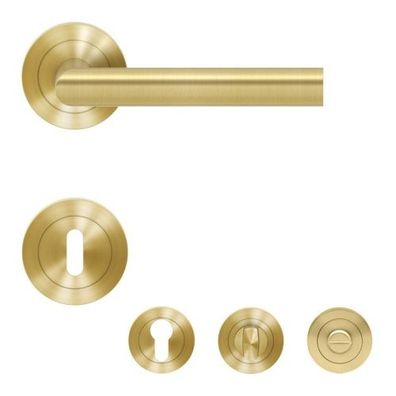 Karcher ER28 Rhodos Türdrücker Rosettengarnitur Messing matt Türbeschlag